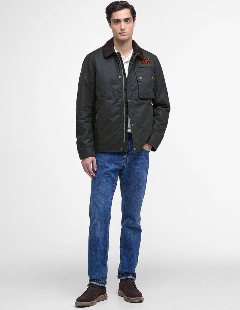 Chaqueta Barbour Worker Waxed Gris Hombre