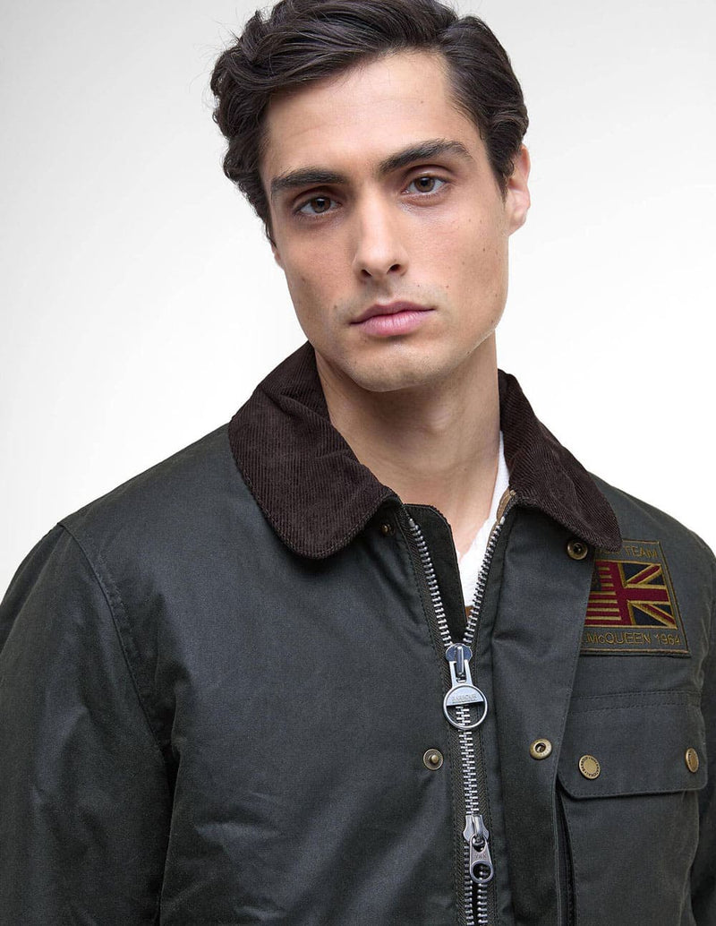 Chaqueta Barbour Worker Waxed Gris Hombre