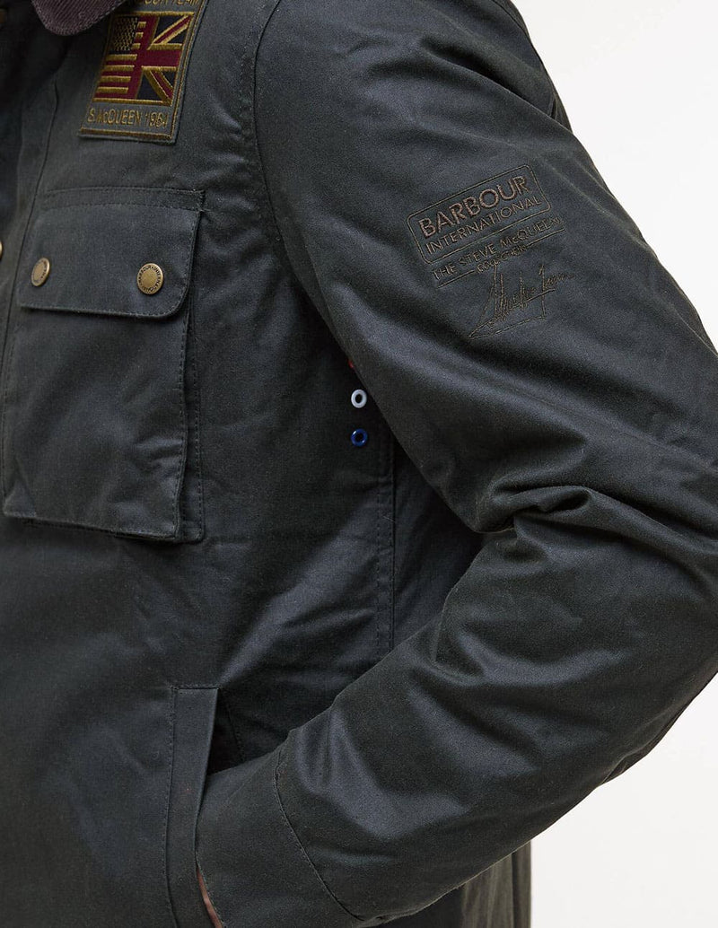 Chaqueta Barbour Worker Waxed Gris Hombre