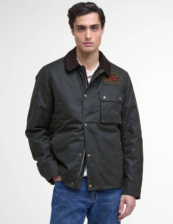 Chaqueta Barbour Worker Waxed Gris Hombre