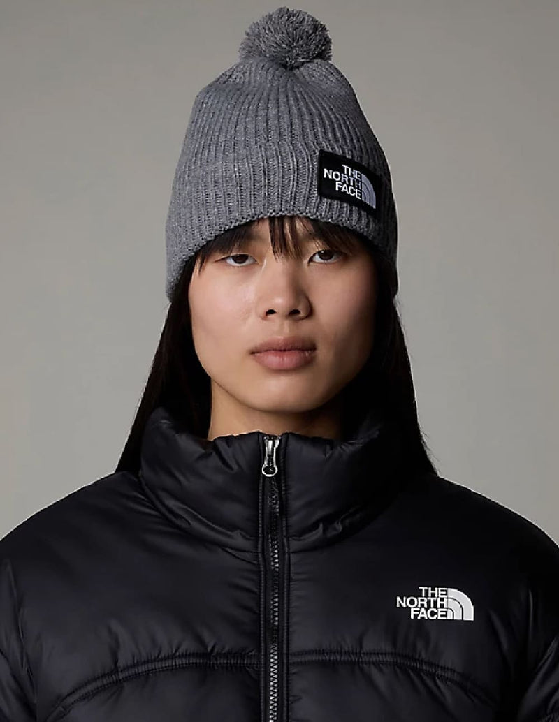 Gorro The North Face con Pompón y Logo Gris Unisex