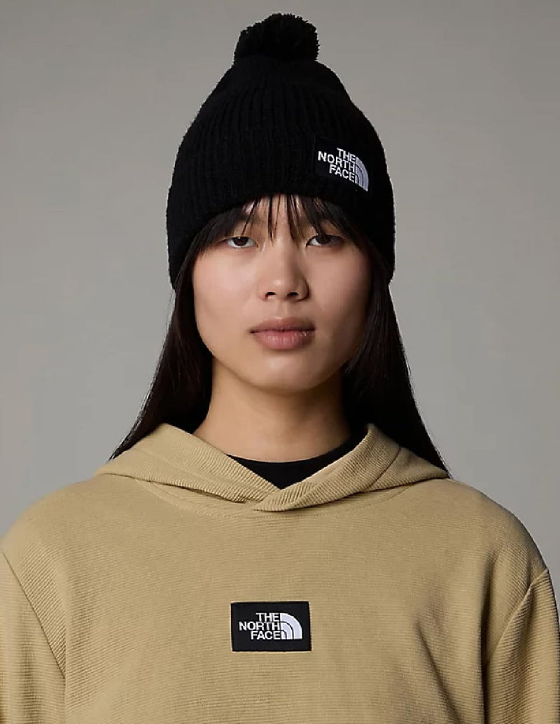 Gorro The North Face con Pompón y Logo Negro Unisex