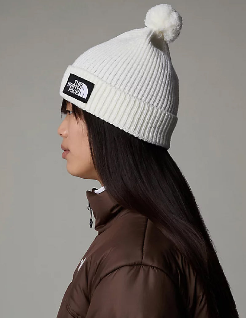 Gorro The North Face con Pompón y Logo Blanco Unisex