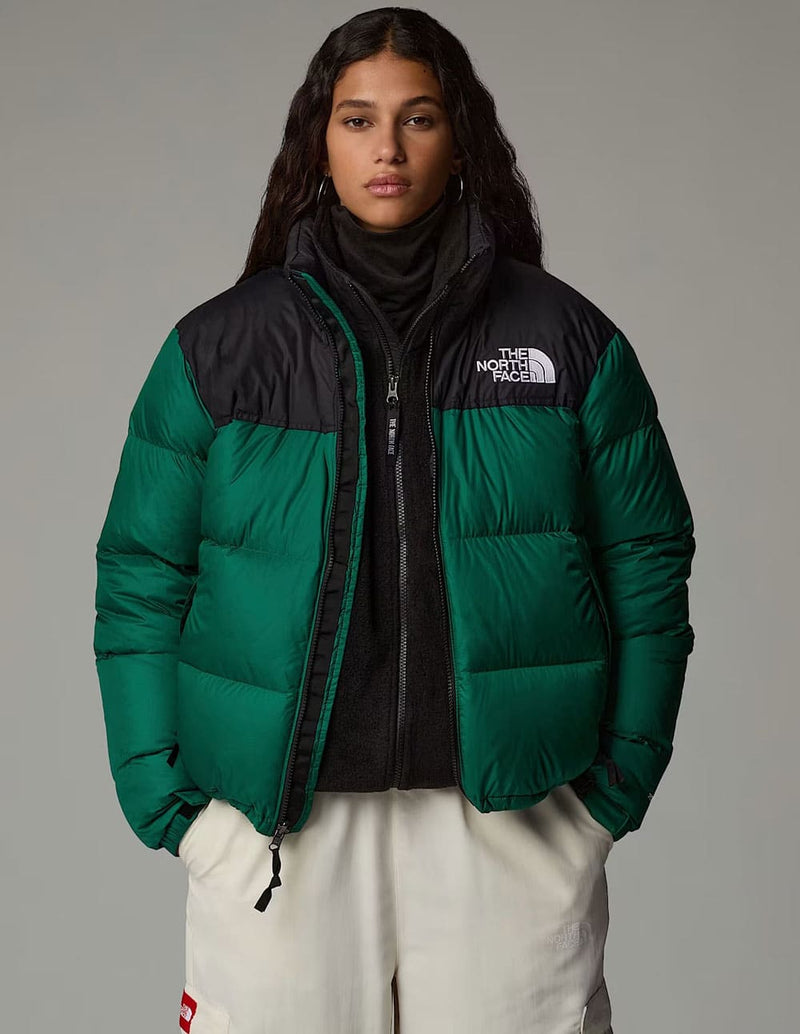 Anorak The North Face Nuptse Retro 1996 Verde y Negro Mujer