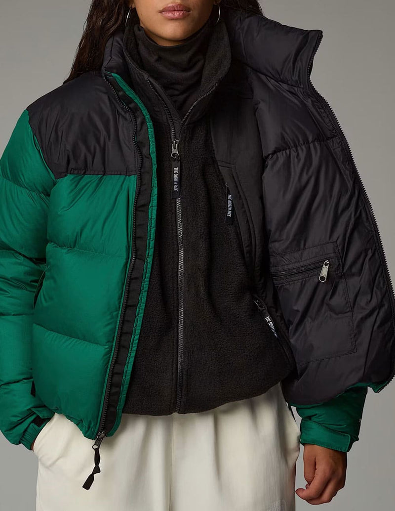 Anorak The North Face Nuptse Retro 1996 Verde y Negro Mujer