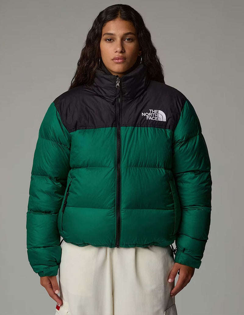 Anorak The North Face Nuptse Retro 1996 Verde y Negro Mujer