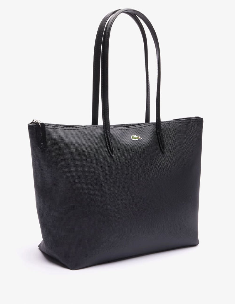 Bolso Tote Lacoste L.12.12 Concept con Cremallera Negro Mujer 35 x 30 x 14