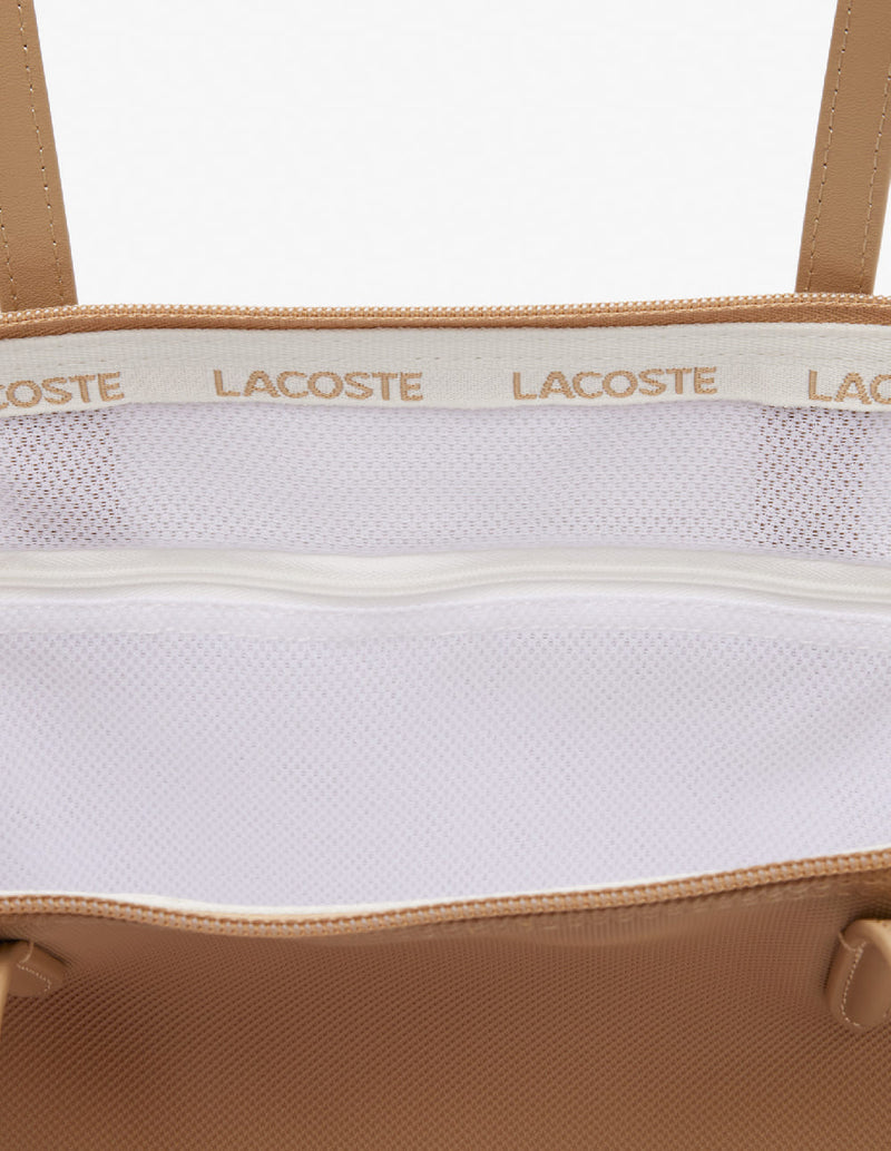 Bolso Tote Lacoste L.12.12 Concept con Cremallera Beige Mujer 35 x 30 x 14