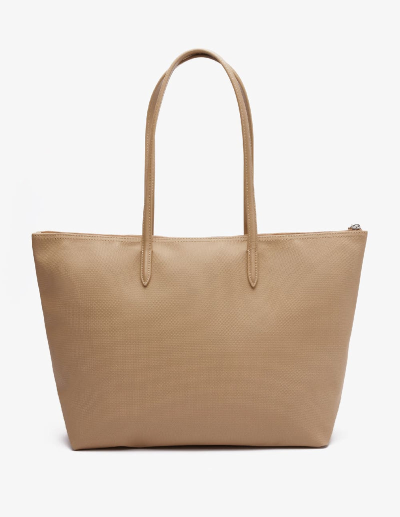 Bolso Tote Lacoste L.12.12 Concept con Cremallera Beige Mujer 35 x 30 x 14