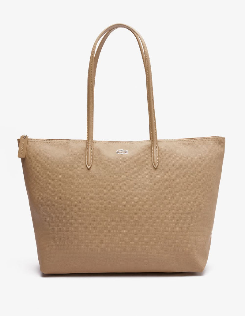 Bolso Tote Lacoste L.12.12 Concept con Cremallera Beige Mujer 35 x 30 x 14