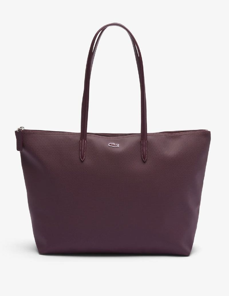 Bolso Tote Lacoste L.12.12 Concept con Cremallera Morado Mujer 35 x 30 x 14