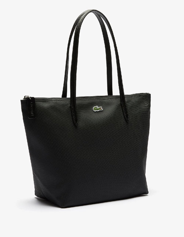 Bolso Tote Lacoste L.12.12 Concept con Cremallera Negro Mujer 24 x 24 x 14