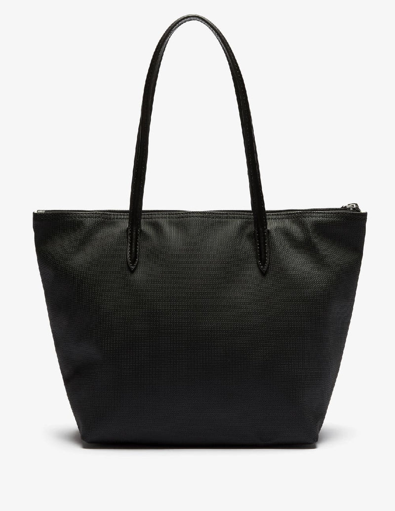 Bolso Tote Lacoste L.12.12 Concept con Cremallera Negro Mujer 24 x 24 x 14