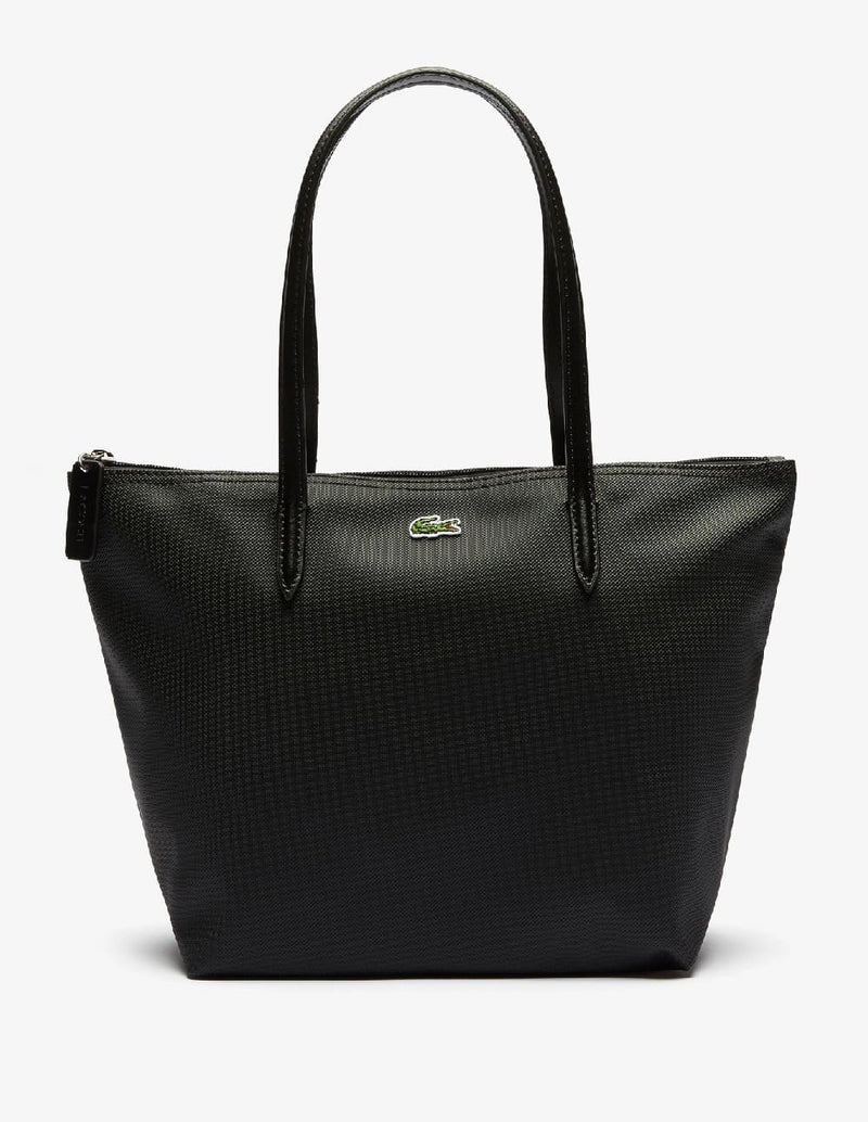 Bolso Tote Lacoste L.12.12 Concept con Cremallera Negro Mujer 24 x 24 x 14