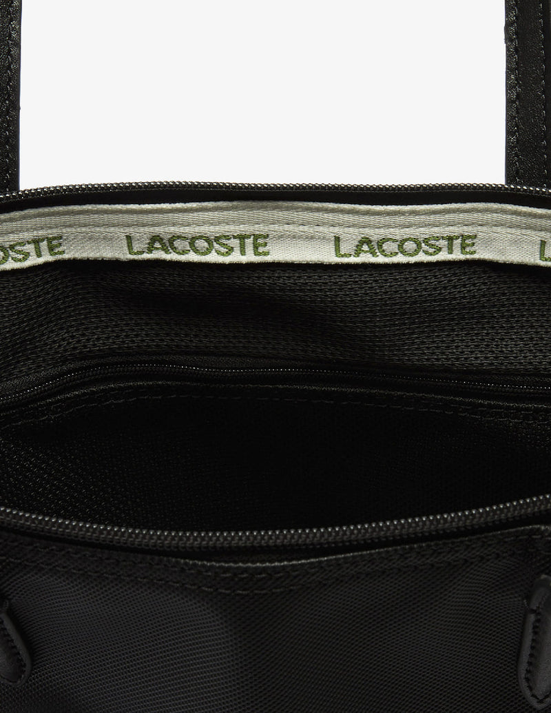 Bolso Tote Lacoste L.12.12 Concept con Cremallera Negro Mujer 24 x 24 x 14