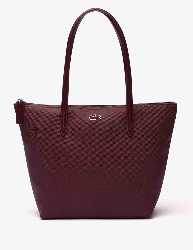 Bolso Tote Lacoste L.12.12 Concept con Cremallera Granate Mujer