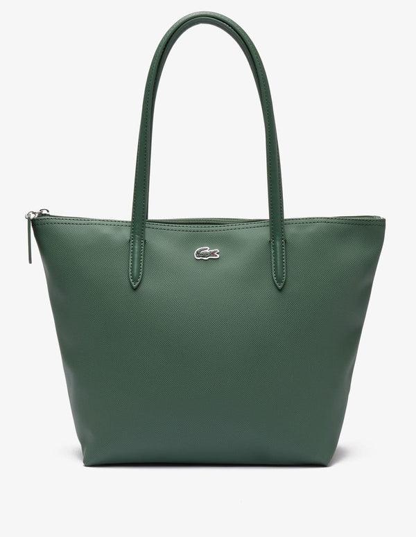 Bolso Tote Lacoste L.12.12 Concept con Cremallera Verde Mujer 24 x 24 x 14