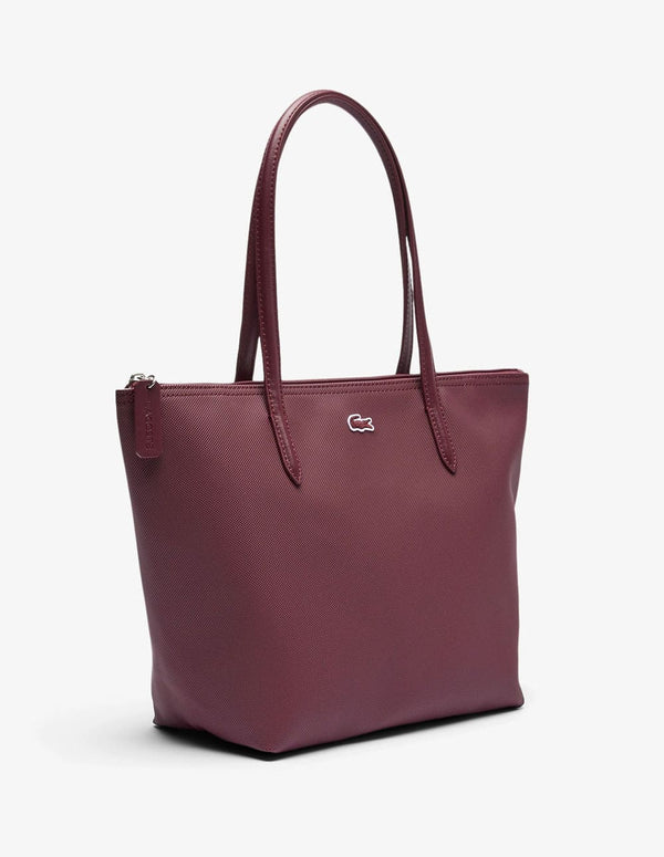 Bolso Tote Lacoste L.12.12 Concept con Cremallera Burdeos Mujer 24 x 24 x 14