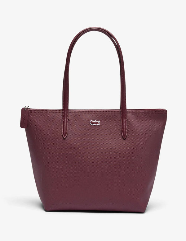 Bolso Tote Lacoste L.12.12 Concept con Cremallera Burdeos Mujer 24 x 24 x 14