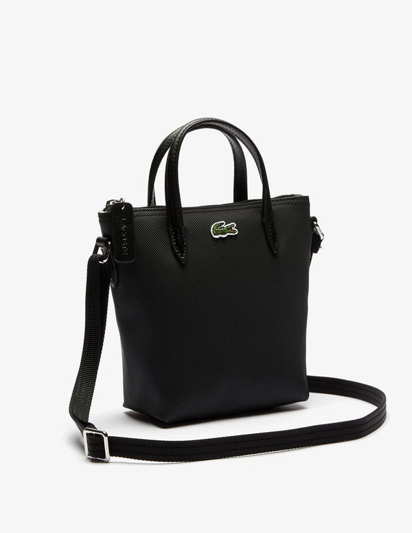 Bolso Tote Lacoste L.12.12 Concept con Cremallera Negro Mujer 15 x 18 x 7