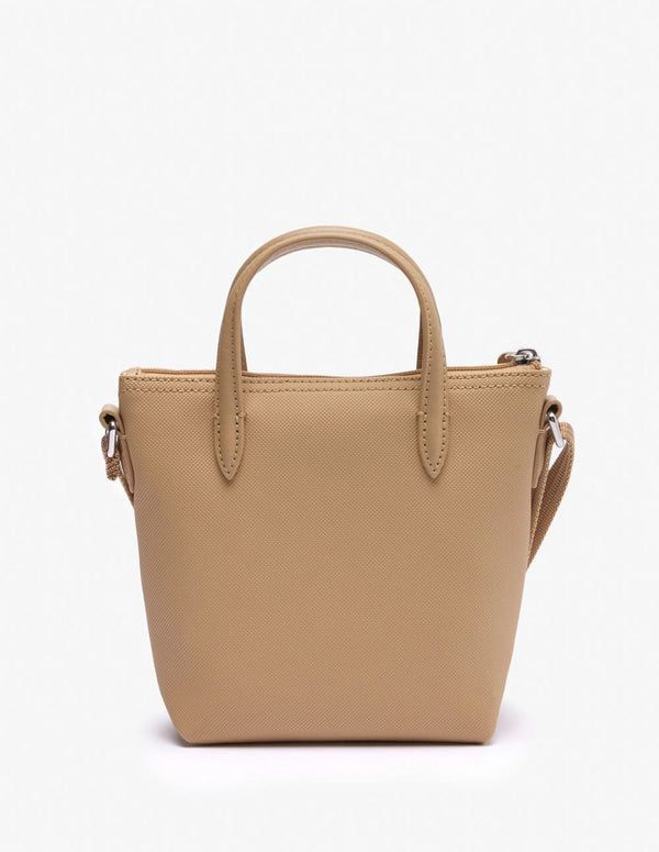 Bolso Tote Lacoste L.12.12 Concept con Cremallera Marrón Mujer 15 x 18 x 7