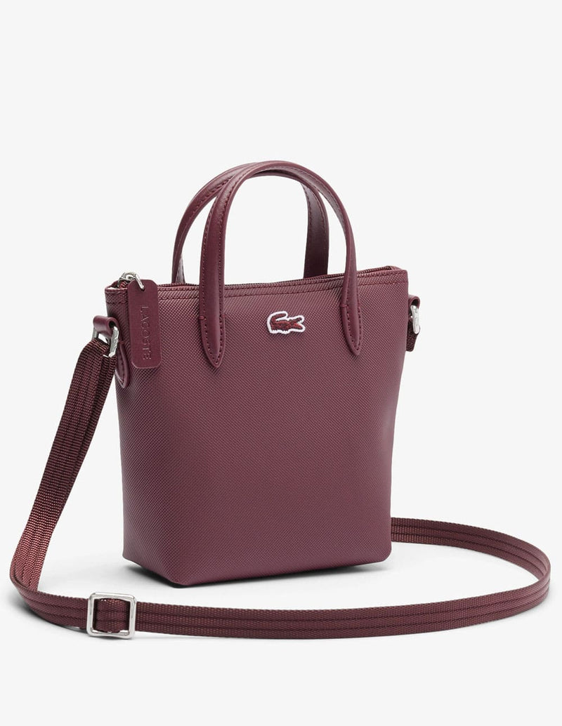 Bolso Tote Lacoste L.12.12 Concept con Cremallera Burdeos Mujer 15 x 18 x 7