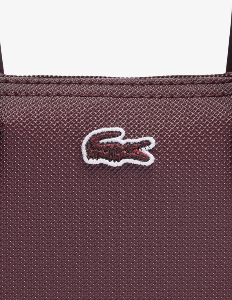 Bolso Tote Lacoste L.12.12 Concept con Cremallera Burdeos Mujer 15 x 18 x 7