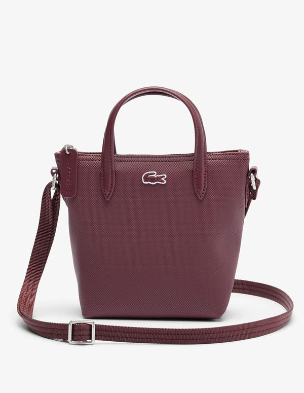 Bolso Tote Lacoste L.12.12 Concept con Cremallera Burdeos Mujer 15 x 18 x 7