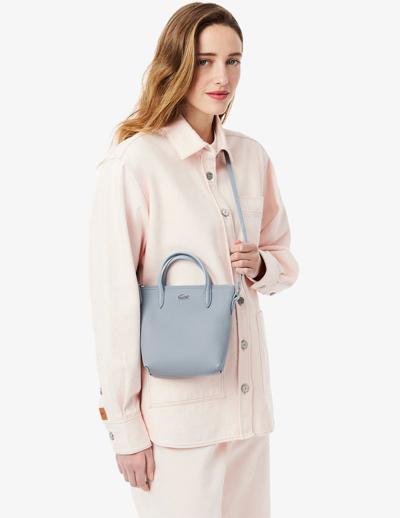 Bolso Tote Lacoste L.12.12 Concept con Cremallera Azul Mujer 15 x 18 x 7
