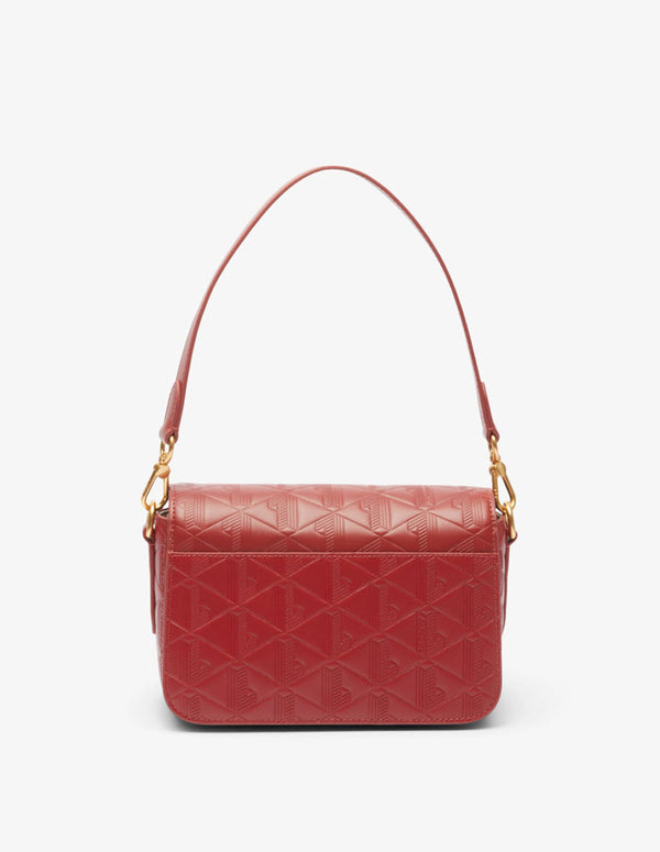 Bolso Lacoste Maheki de Piel en Relieve Rojo Mujer