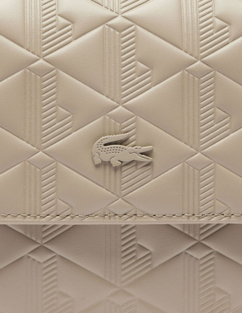 Bolso Lacoste Maheki de Piel en Relieve Beige Mujer