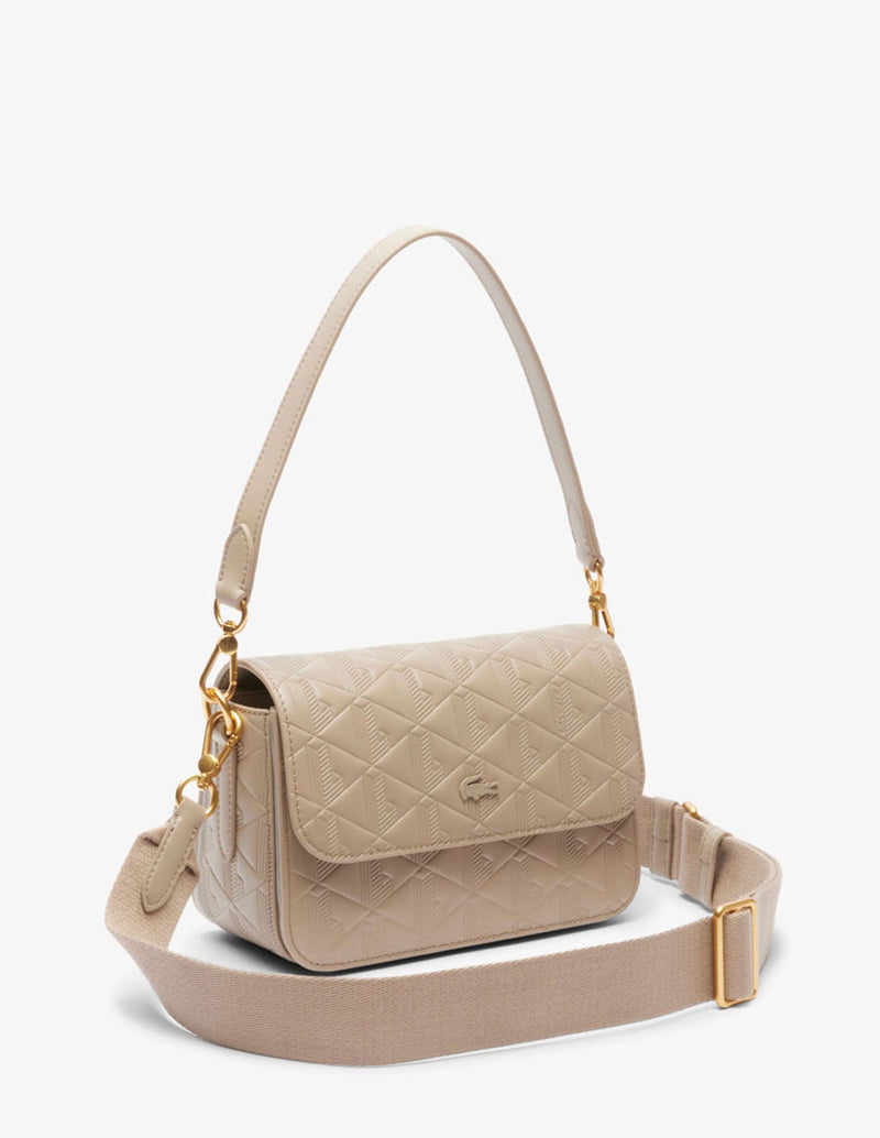 Bolso Lacoste Maheki de Piel en Relieve Beige Mujer