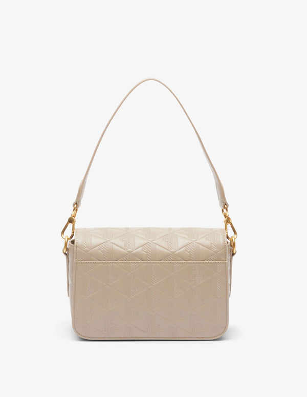 Bolso Lacoste Maheki de Piel en Relieve Beige Mujer