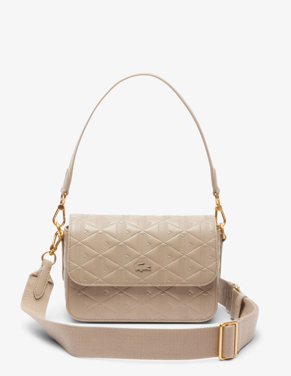 Bolso Lacoste Maheki de Piel en Relieve Beige Mujer