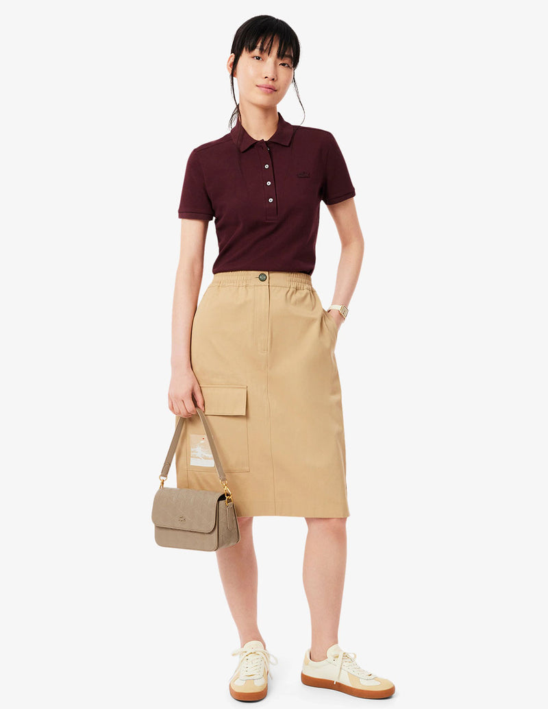 Bolso Lacoste Maheki de Piel en Relieve Beige Mujer