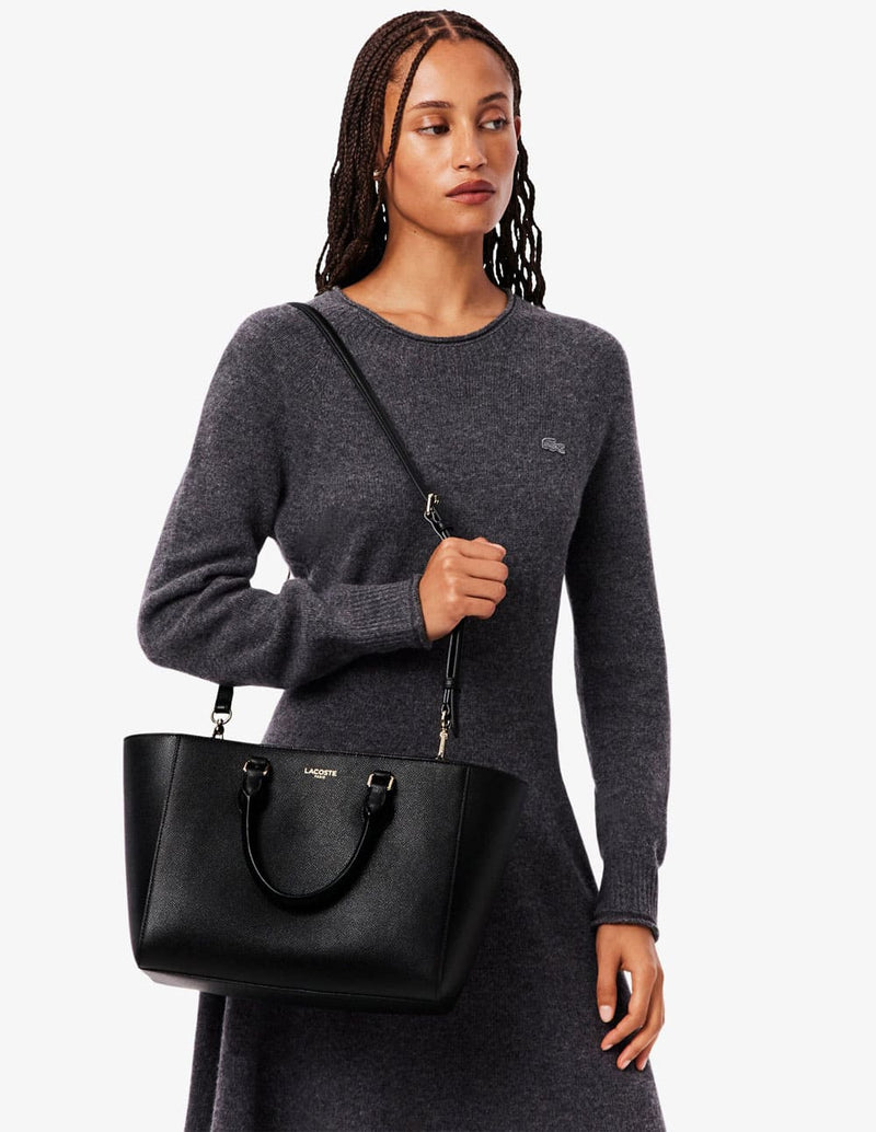 Bolso Lacoste Champs-Élysées Negro Mujer 28 x 22 x 16