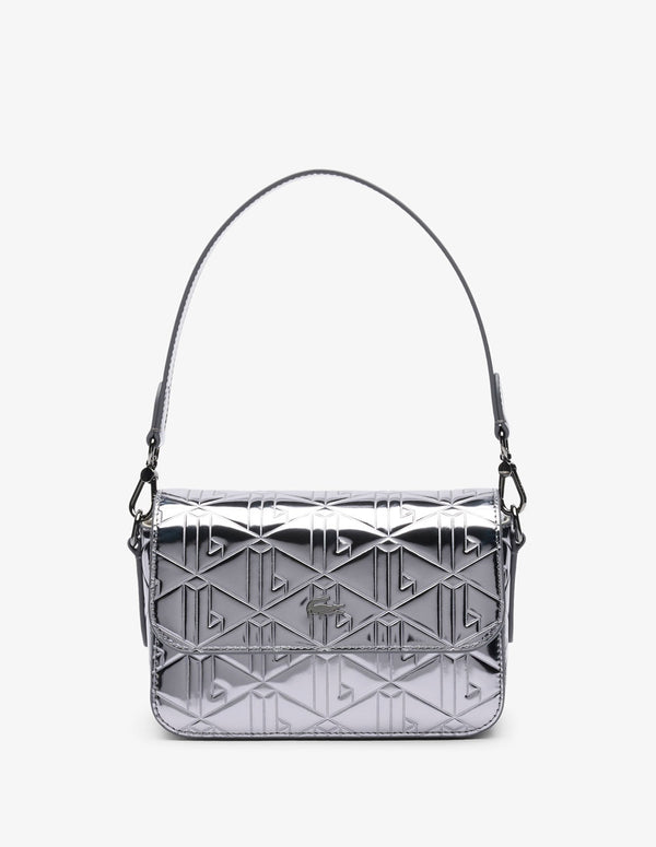 Bolso Lacoste Metálico Gris Mujer 21 x 14 x 9