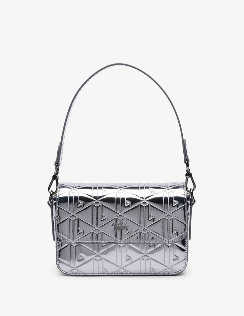 Bolso Lacoste Metálico Gris Mujer 21 x 14 x 9