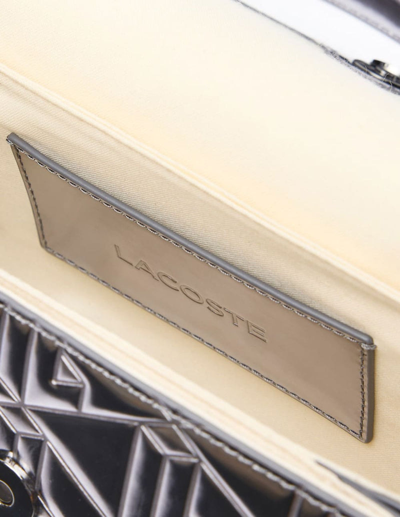 Bolso Lacoste Metálico Gris Mujer 21 x 14 x 9