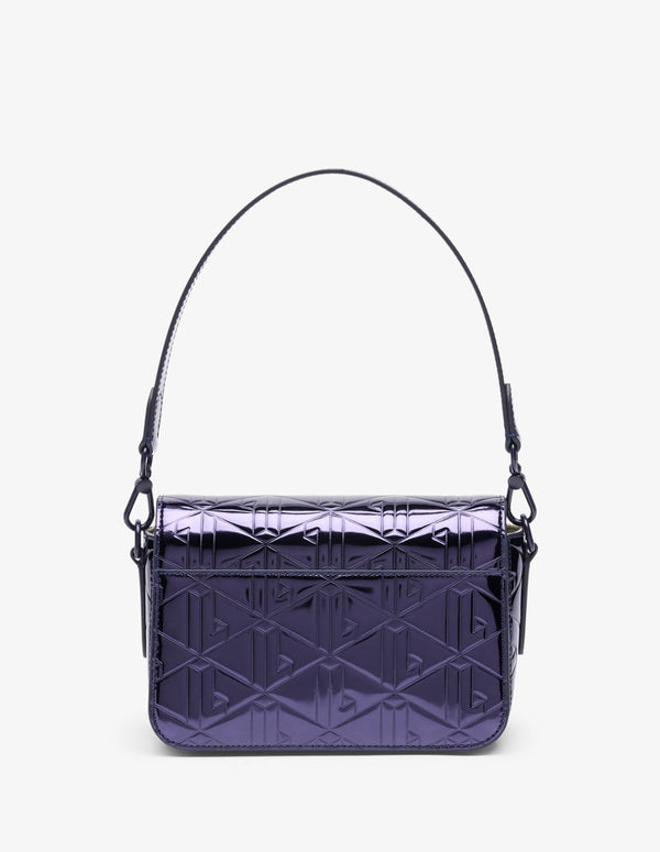 Bolso Lacoste Metálico Azul Mujer 21 x 14 x 9