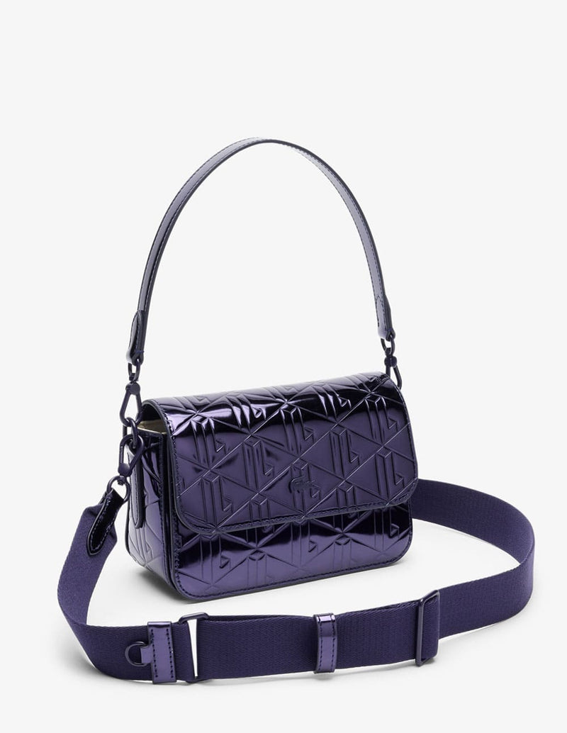 Bolso Lacoste Metálico Azul Mujer 21 x 14 x 9