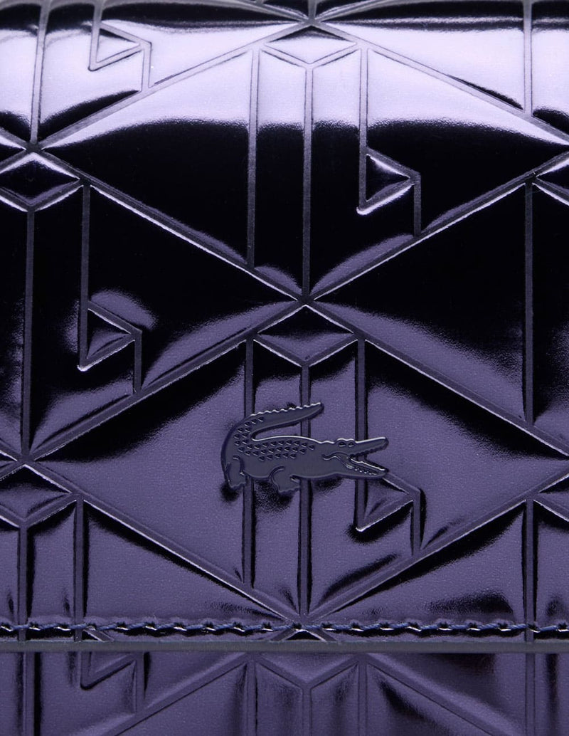 Bolso Lacoste Metálico Azul Mujer 21 x 14 x 9