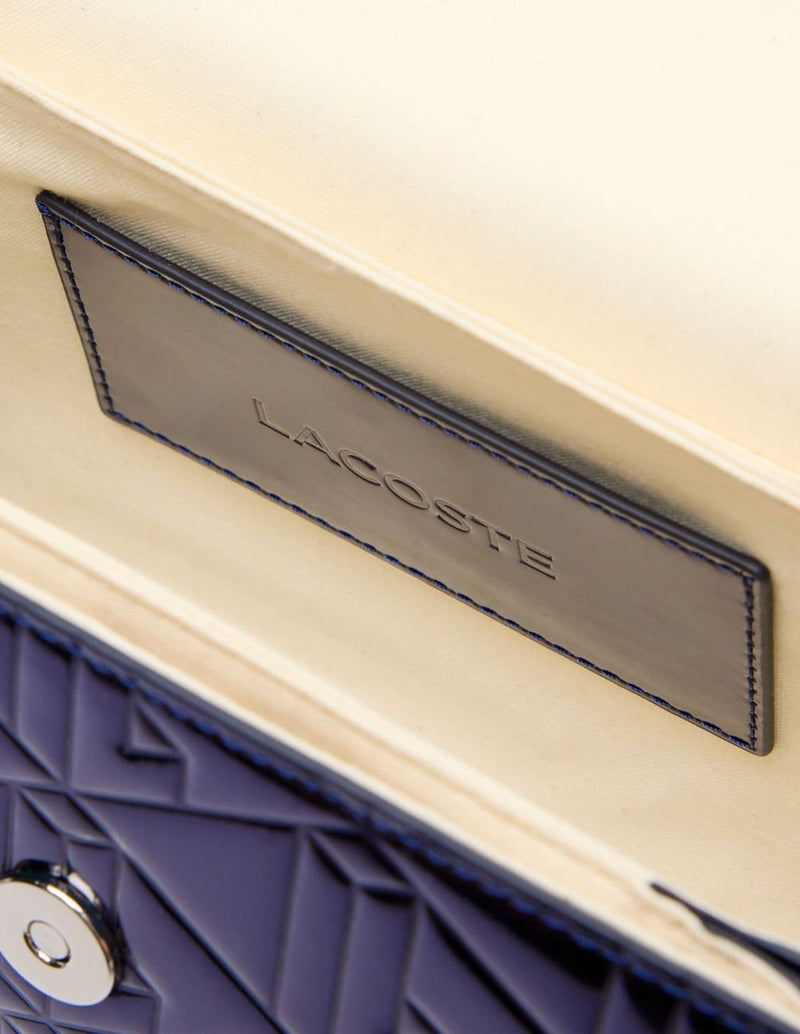 Bolso Lacoste Metálico Azul Mujer 21 x 14 x 9