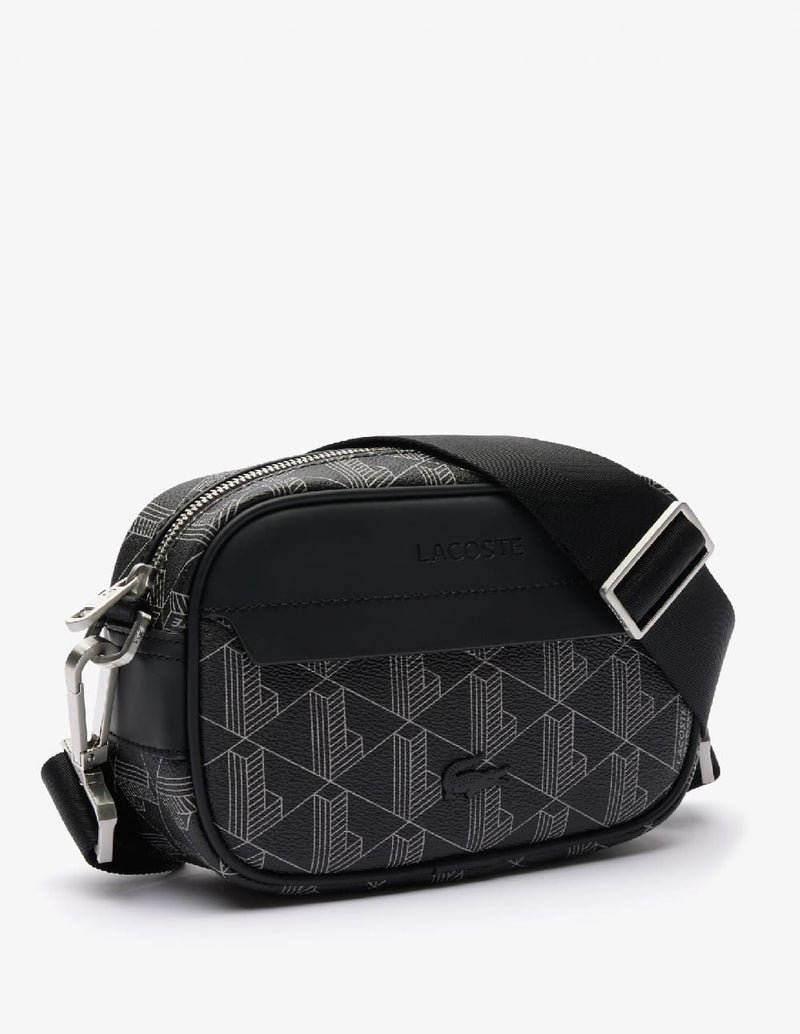 Bolso Bandolera Lacoste The Blend Negro y Gris Hombre 19 x 12 x 8