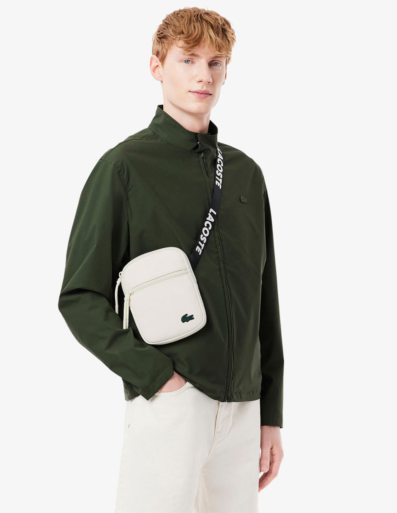 Bolso de Mensajero Lacoste Slimline Blanco Hombre 16 x 21 x 7