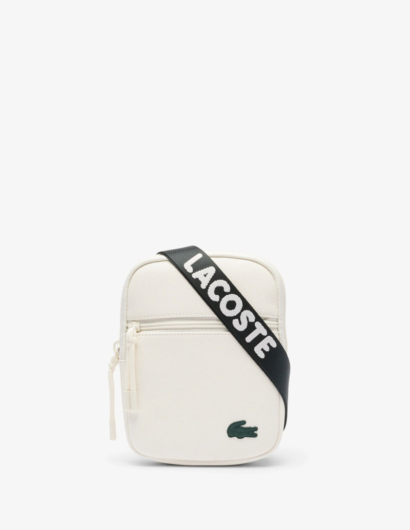 Bolso de Mensajero Lacoste Slimline Blanco Hombre 16 x 21 x 7