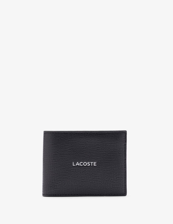 Billetera Lacoste Ossian Negra Hombre 10 x 8 x 2