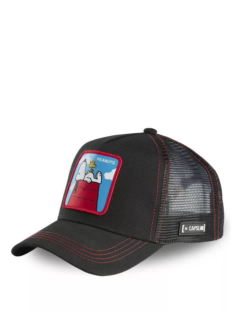 Gorra Capslab Casa, Snoopy y Emilio Peanuts Negra Unisex