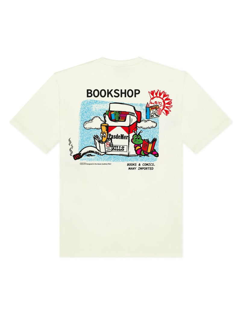 Camiseta Pas de Mer Book Shop Beige Hombre