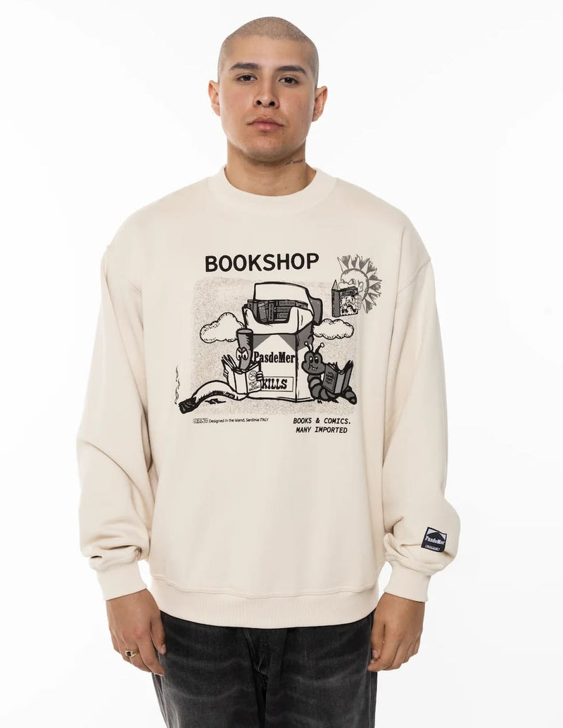 Sudadera Pas de Mer Book Shop Beige Hombre